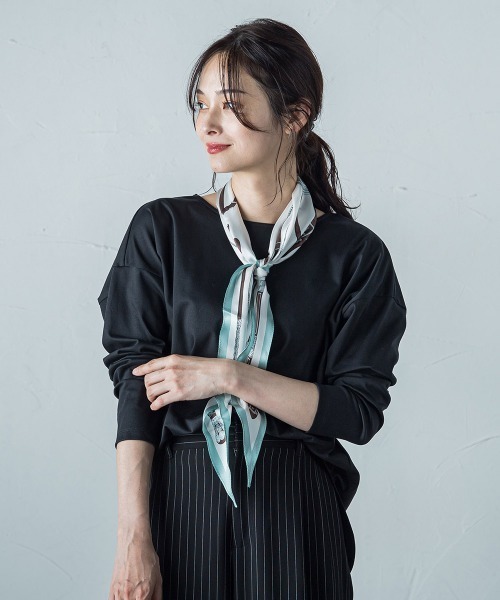 LAUTREAMONT（ロートレアモン）の「【WEB限定】UV/接触冷感スムースカットソー≪洗濯機で洗える≫（Tシャツ/カットソー・レディース・イエロー/ブラック/ライトグレー/ブラウン/ホワイト・7号/9号/11号）」の3枚目の写真