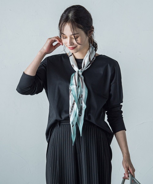 LAUTREAMONT（ロートレアモン）の「【WEB限定】UV/接触冷感スムースカットソー≪洗濯機で洗える≫（Tシャツ/カットソー・レディース・イエロー/ブラック/ライトグレー/ブラウン/ホワイト・7号/9号/11号）」の17枚目の写真