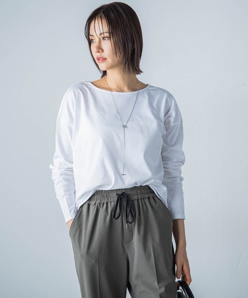 LAUTREAMONT / ロートレアモン 【WEB限定】UVスムースカットソー≪洗濯機で洗える≫ WEB限定】UV/接触冷感スムースカットソー≪洗濯機で洗える≫（T