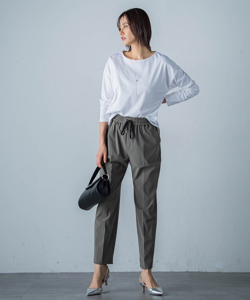LAUTREAMONT（ロートレアモン）の「【WEB限定】UV/接触冷感スムースカットソー≪洗濯機で洗える≫（Tシャツ/カットソー・レディース・イエロー/ブラック/ライトグレー/ブラウン/ホワイト・7号/9号/11号）」の10枚目の写真