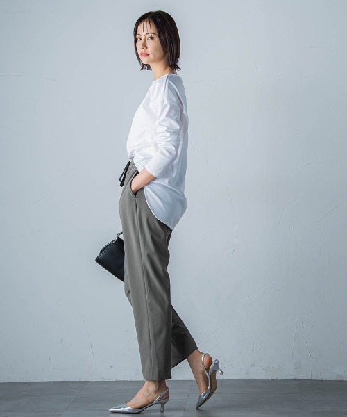 LAUTREAMONT（ロートレアモン）の「【WEB限定】UV/接触冷感スムースカットソー≪洗濯機で洗える≫（Tシャツ/カットソー・レディース・イエロー/ブラック/ライトグレー/ブラウン/ホワイト・7号/9号/11号）」の14枚目の写真