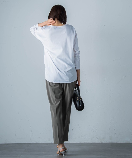 LAUTREAMONT（ロートレアモン）の「【WEB限定】UV/接触冷感スムースカットソー≪洗濯機で洗える≫（Tシャツ/カットソー・レディース・イエロー/ブラック/ライトグレー/ブラウン/ホワイト・7号/9号/11号）」の15枚目の写真