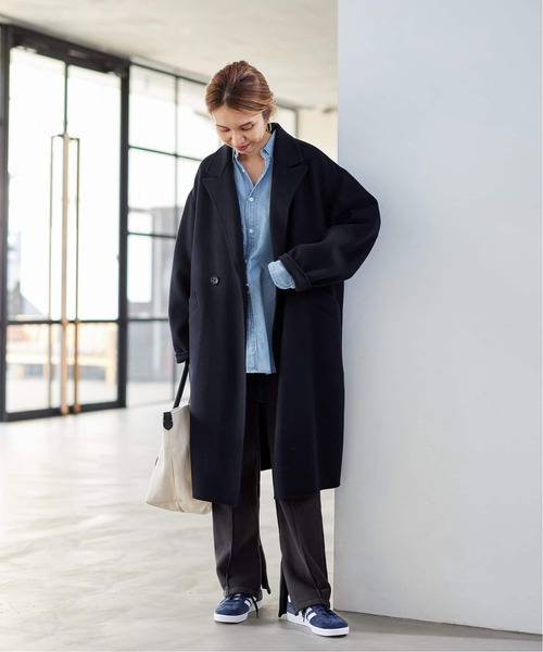 FRAMeWORK フレームワーク　ダブルチェスターコート　38サイズ　ブラック ≪追加≫SUPER160sダブルブレストコート（チェスターコート