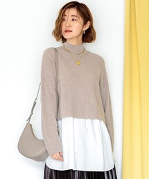 ニジュウサンク ニット セーター 長袖 ウール混 ブランド トップス レディース 32サイズ チャコール 23区 nt8372-01_1.jpg
