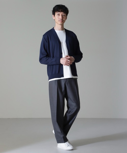 NANO universe（ナノユニバース）の「タスマニアミックスベーシックカーディガン（カーディガン/ボレロ・メンズ・ネイビー/チャコール/ブラック/ブラウン・L/XL/S/M）」の4枚目の写真