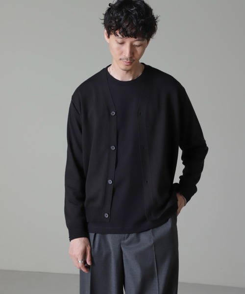 NANO universe（ナノユニバース）の「タスマニアミックスベーシックカーディガン（カーディガン/ボレロ・メンズ・ネイビー/チャコール/ブラック/ブラウン・L/XL/S/M）」の2枚目の写真