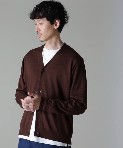 NANO universe（ナノユニバース）の「タスマニアミックスベーシックカーディガン（カーディガン/ボレロ・メンズ・ネイビー/チャコール/ブラック/ブラウン・L/XL/S/M）」の19枚目の写真