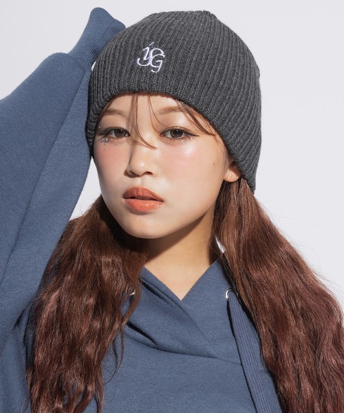 SPIRALGIRL(スパイラルガール)の「【iScreamコラボ】オリジナルロゴ刺繍ビーニー(ニットキャップ/ビーニー・レディース・グレー・FREE)」の5枚目の写真