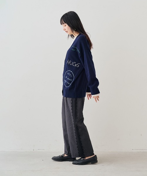 MEDE19F(メデジュウキュウ)の「MEDE19F レタード刺しゅうニットカーデ(カーディガン/ボレロ・レディース・グレー/ネイビー・M/L/LL)」の18枚目の写真