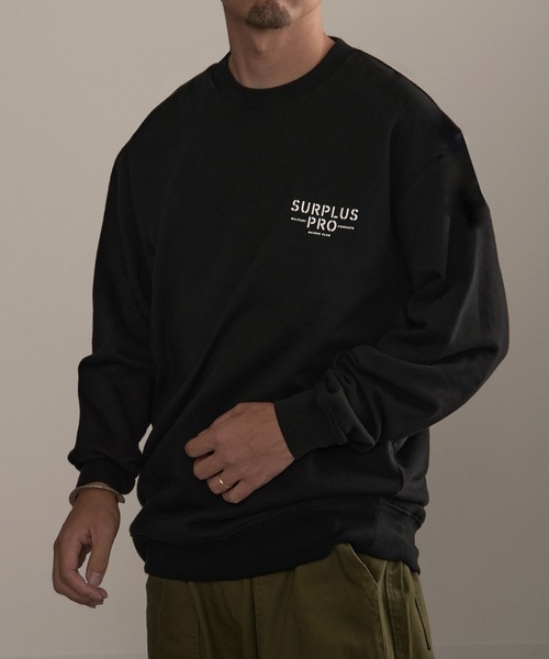 MAISON CLUB（メゾンクラブ）の「【MAISON CLUB】SURPLUS PRO-Military One Point Sweater /ミリタリーワンポイントスウェット　裏毛　オーバーサイズ（スウェット・メンズ・ブラック/カーキ/グレー・L/XL）」の12枚目の写真