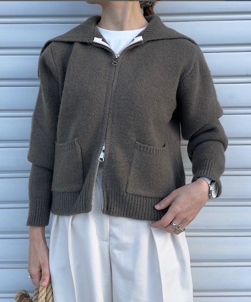 セール】セーラーカラーニット / セーラー ジップ 2WAYファスナー