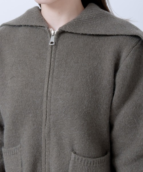 LOSUCA（ロスカ）の「セーラーカラーニット / セーラー ジップ 2WAYファスナー ナチュラル フレンチ 大人カジュアル レトロ ヴィンテージ シティガール（ニット/セーター・レディース・カーキ/オフホワイト/グレー・FREE）」の18枚目の写真