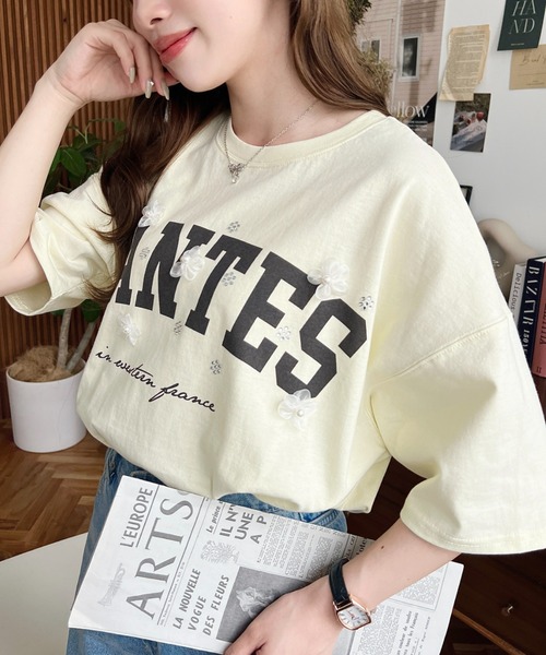 moment+(モーメントプラス)の「半袖カットソー(Tシャツ/カットソー・レディース・イエロー・M)」の5枚目の写真