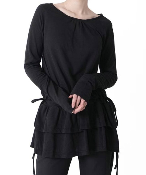 【ダブルフリル】クルーネックワンピース（ワンピース）｜Y2K SYNAPSE FACTORY（ワイツーケー シナプスファクトリー）