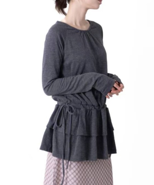 【ダブルフリル】クルーネックワンピース（ワンピース）｜Y2K SYNAPSE FACTORY（ワイツーケー シナプスファクトリー）