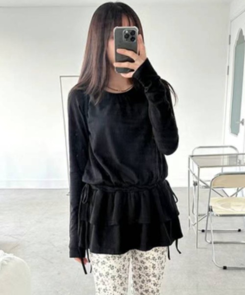 【ダブルフリル】クルーネックワンピース（ワンピース）｜Y2K SYNAPSE FACTORY（ワイツーケー シナプスファクトリー）