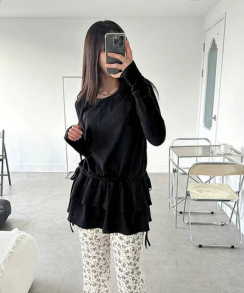 【ダブルフリル】クルーネックワンピース（ワンピース）｜Y2K SYNAPSE FACTORY（ワイツーケー シナプスファクトリー）