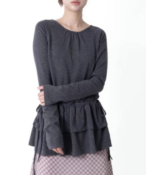 【ダブルフリル】クルーネックワンピース（ワンピース）｜Y2K SYNAPSE FACTORY（ワイツーケー シナプスファクトリー）