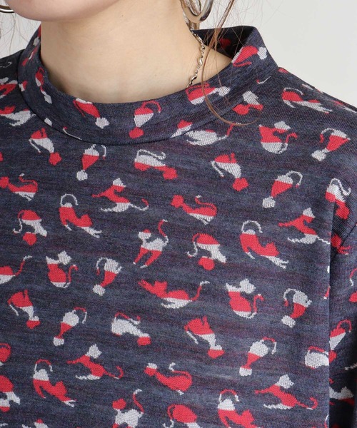 BRODIAEA(ブローディア)の「BRODIAEA 接結猫柄プルオーバー(Tシャツ/カットソー・レディース・モカ/グレー/ブラック/ネイビー・40)」の17枚目の写真