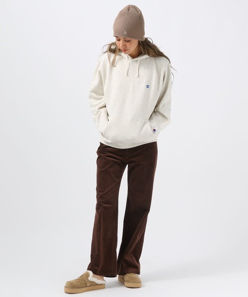 BAYFLOW（ベイフロー）の「[ストレッチ入り!キレイ目にも着用可能]コーデュロイセミフレアパンツ（その他パンツ・レディース・グレイッシュベージュ/グリーン/ブラウン・MEDIUM/SMALL）」の18枚目の写真