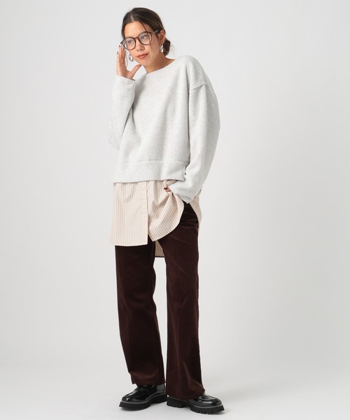 BAYFLOW（ベイフロー）の「[ストレッチ入り!キレイ目にも着用可能]コーデュロイセミフレアパンツ（その他パンツ・レディース・グレイッシュベージュ/グリーン/ブラウン・MEDIUM/SMALL）」の5枚目の写真