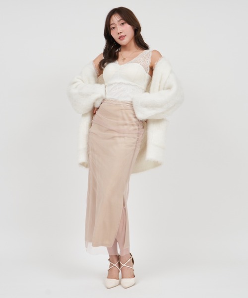 ROYAL PARTY（ロイヤルパーティー）の「コットンキャンディーカーディガン（カーディガン/ボレロ・レディース・ピンク/オフホワイト/グレー・FREE）」の6枚目の写真