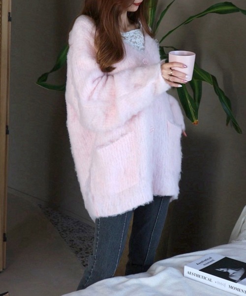 ROYAL PARTY（ロイヤルパーティー）の「コットンキャンディーカーディガン（カーディガン/ボレロ・レディース・ピンク/オフホワイト/グレー・FREE）」の16枚目の写真