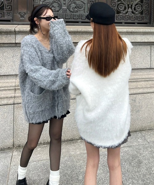 ROYAL PARTY（ロイヤルパーティー）の「コットンキャンディーカーディガン（カーディガン/ボレロ・レディース・ピンク/オフホワイト/グレー・FREE）」の10枚目の写真