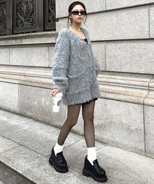 ROYAL PARTY（ロイヤルパーティー）の「コットンキャンディーカーディガン（カーディガン/ボレロ・レディース・ピンク/オフホワイト/グレー・FREE）」の15枚目の写真