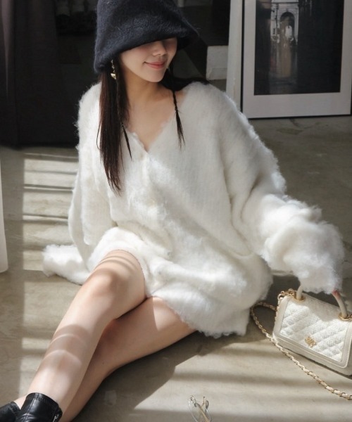 ROYAL PARTY（ロイヤルパーティー）の「コットンキャンディーカーディガン（カーディガン/ボレロ・レディース・ピンク/オフホワイト/グレー・FREE）」の11枚目の写真