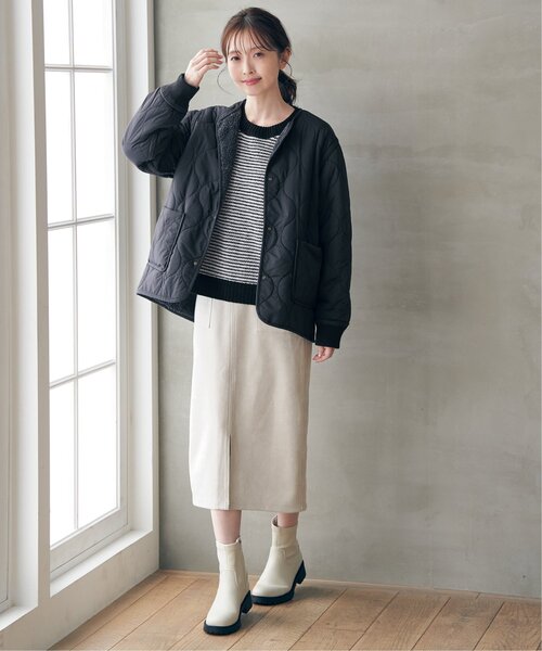 ikka（イッカ）の「【2WAY／親子コーデ】キルトボアリバーシブルブルゾン（ブルゾン・レディース・マジェンタ/ライム/ベージュ/ブラック・M/L/S）」の7枚目の写真