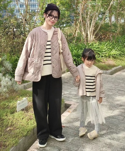 ikka（イッカ）の「【2WAY／親子コーデ】キルトボアリバーシブルブルゾン（ブルゾン・レディース・マジェンタ/ライム/ベージュ/ブラック・M/L/S）」の17枚目の写真