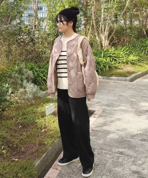 ikka（イッカ）の「【2WAY／親子コーデ】キルトボアリバーシブルブルゾン（ブルゾン・レディース・マジェンタ/ライム/ベージュ/ブラック・M/L/S）」の18枚目の写真