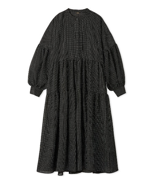 Mila Owen（ミラオーウェン）の「スタンドカラーティアードワンピース（ワンピース・レディース・ブラック/ホワイト・1/0）」の12枚目の写真