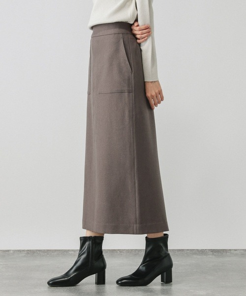 GLOBAL WORK（グローバルワーク）の「お手入れらくらくSET UPIラインスカート/145512（スカート・レディース・杢グレー/モカ/スミクロ・LARGE/MEDIUM）」の3枚目の写真