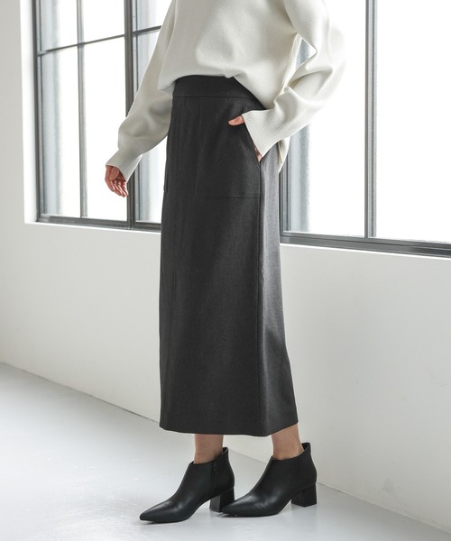 GLOBAL WORK（グローバルワーク）の「お手入れらくらくSET UPIラインスカート/145512（スカート・レディース・杢グレー/モカ/スミクロ・LARGE/MEDIUM）」の11枚目の写真