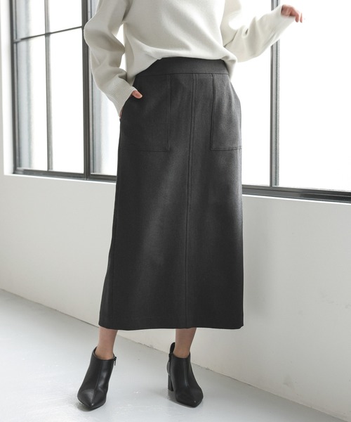 GLOBAL WORK（グローバルワーク）の「お手入れらくらくSET UPIラインスカート/145512（スカート・レディース・杢グレー/モカ/スミクロ・LARGE/MEDIUM）」の19枚目の写真