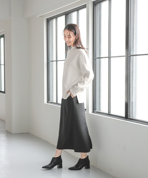 GLOBAL WORK（グローバルワーク）の「お手入れらくらくSET UPIラインスカート/145512（スカート・レディース・杢グレー/モカ/スミクロ・LARGE/MEDIUM）」の6枚目の写真