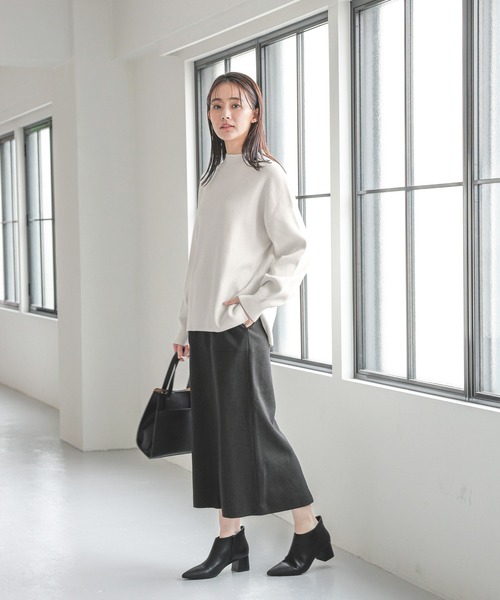 GLOBAL WORK（グローバルワーク）の「お手入れらくらくSET UPIラインスカート/145512（スカート・レディース・杢グレー/モカ/スミクロ・LARGE/MEDIUM）」の5枚目の写真