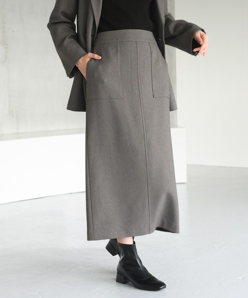 GLOBAL WORK（グローバルワーク）の「お手入れらくらくSET UPIラインスカート/145512（スカート・レディース・杢グレー/モカ/スミクロ・LARGE/MEDIUM）」の16枚目の写真