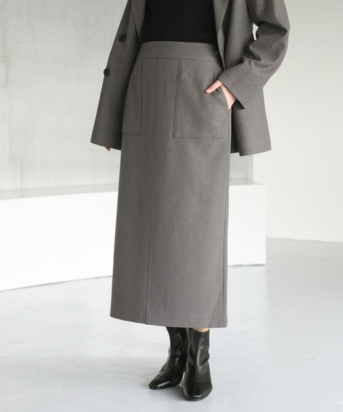 GLOBAL WORK（グローバルワーク）の「お手入れらくらくSET UPIラインスカート/145512（スカート・レディース・杢グレー/モカ/スミクロ・LARGE/MEDIUM）」の9枚目の写真