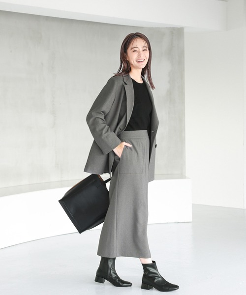 GLOBAL WORK（グローバルワーク）の「お手入れらくらくSET UPIラインスカート/145512（スカート・レディース・杢グレー/モカ/スミクロ・LARGE/MEDIUM）」の15枚目の写真