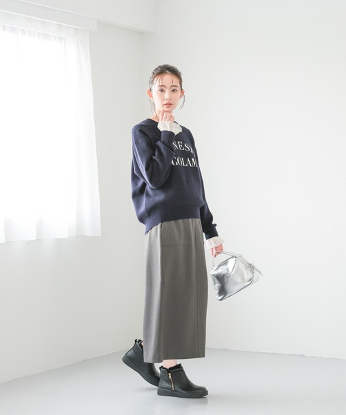 GLOBAL WORK（グローバルワーク）の「お手入れらくらくSET UPIラインスカート/145512（スカート・レディース・杢グレー/モカ/スミクロ・LARGE/MEDIUM）」の18枚目の写真