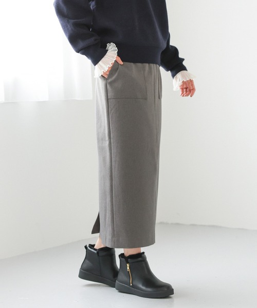GLOBAL WORK（グローバルワーク）の「お手入れらくらくSET UPIラインスカート/145512（スカート・レディース・杢グレー/モカ/スミクロ・LARGE/MEDIUM）」の7枚目の写真