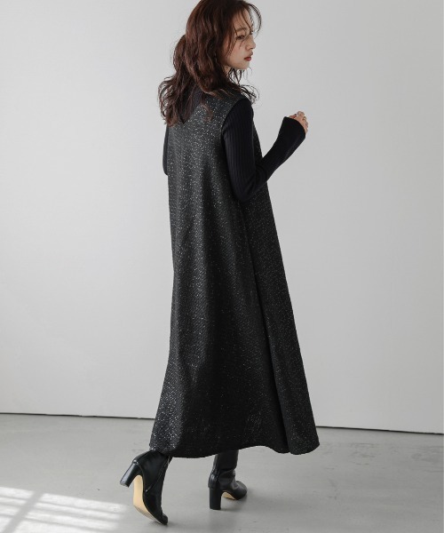 セール】ツイードスパンコールドレスワンピ（ワンピース）｜AMELY