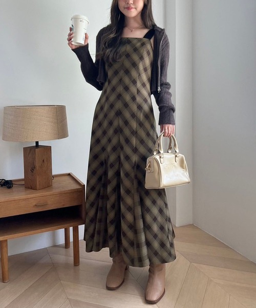 セール】ベロアリボンマーメイドキャミワンピース【リボン取り外し可能