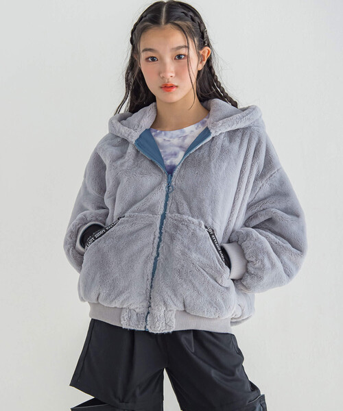 ZIDDY（ジディ）の「【 ニコ☆プチ 掲載 】リバーシブルファーブルゾン