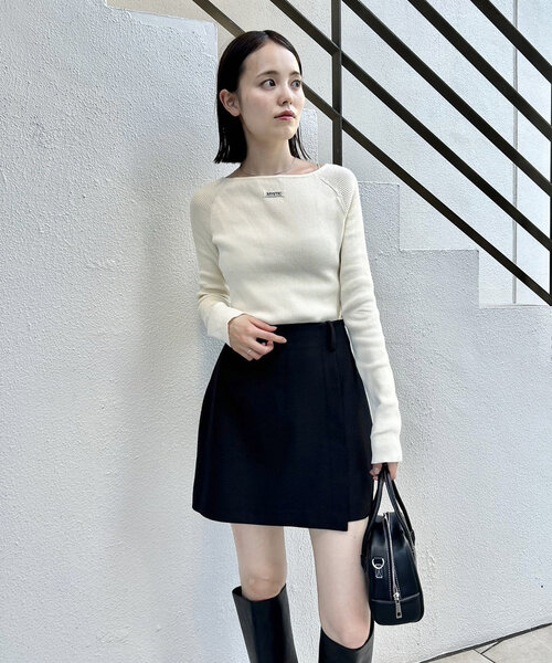 mystic(ミスティック)の「【10色展開/EC限定カラーORG】クルーリブニット(ニット/セーター・レディース・ブラック/アイボリー/ブルー/シルバー/ピンク/イエロー/オレンジ/グレー/グリーン/レッド・FREE)」の17枚目の写真