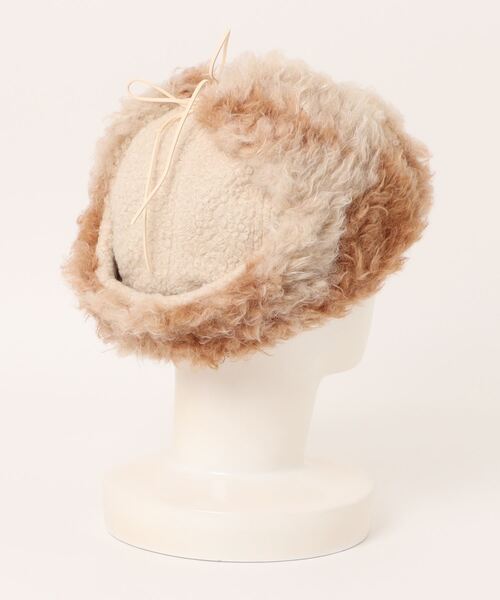 cepo（セポ）の「〈2way〉ファーフライトキャップ（キャップ・レディース・オフホワイト/ブラウン・FREE）」の3枚目の写真