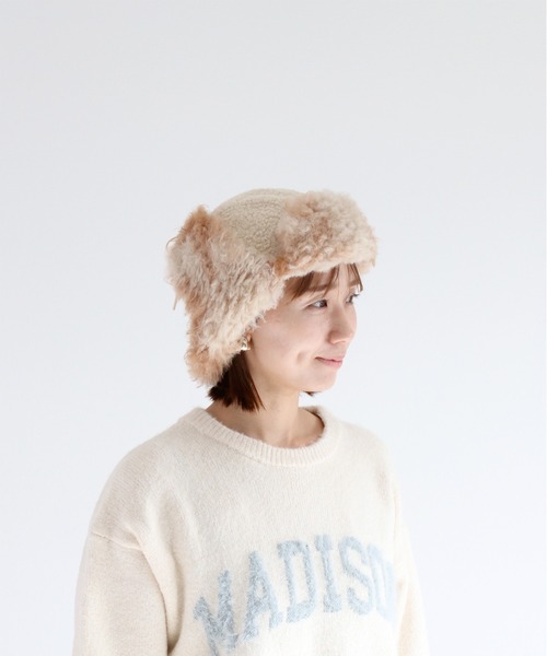 cepo（セポ）の「〈2way〉ファーフライトキャップ（キャップ・レディース・オフホワイト/ブラウン・FREE）」の11枚目の写真